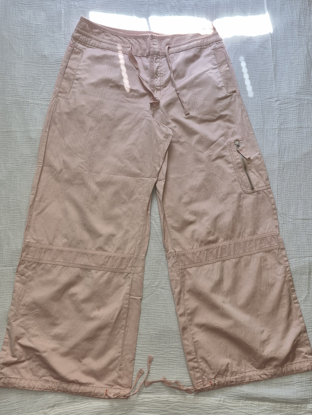 Anthropologie Pilcro Satin Parachute Pants,  Size 32, Pink, Like New - Picture 2 of 15